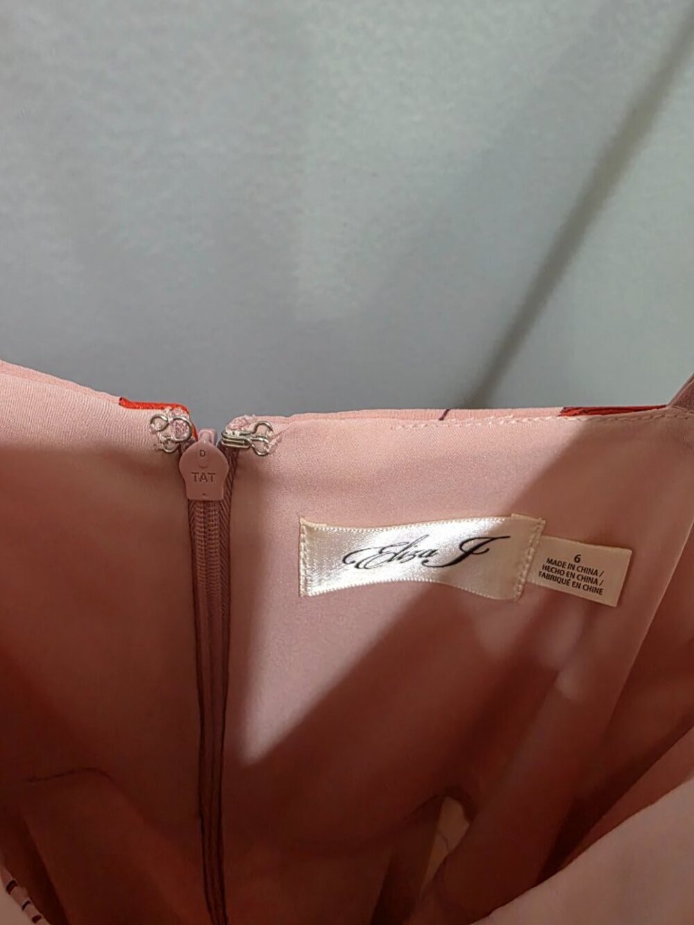 Eliza J Pink Floral Faux Wrap Midi Dress Size 6 Adjustable Straps Double Lined - Picture 3 of 10